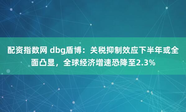 配资指数网 dbg盾博：关税抑制效应下半年或全面凸显，全球经济增速恐降至2.3%